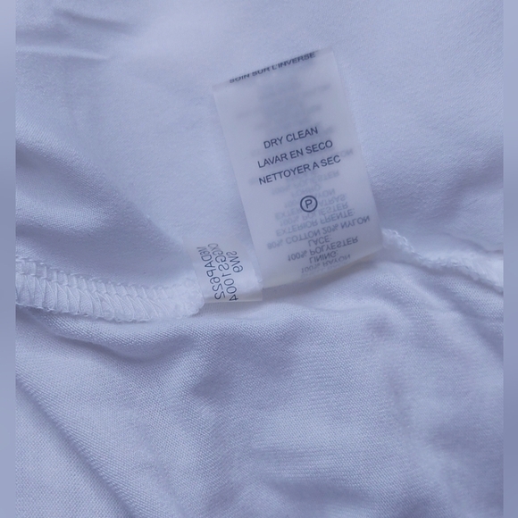 Calvin Klein White Chiffon Lace Crochet Detail Blouse Size Small Sheer Top Boho - Picture 9 of 11